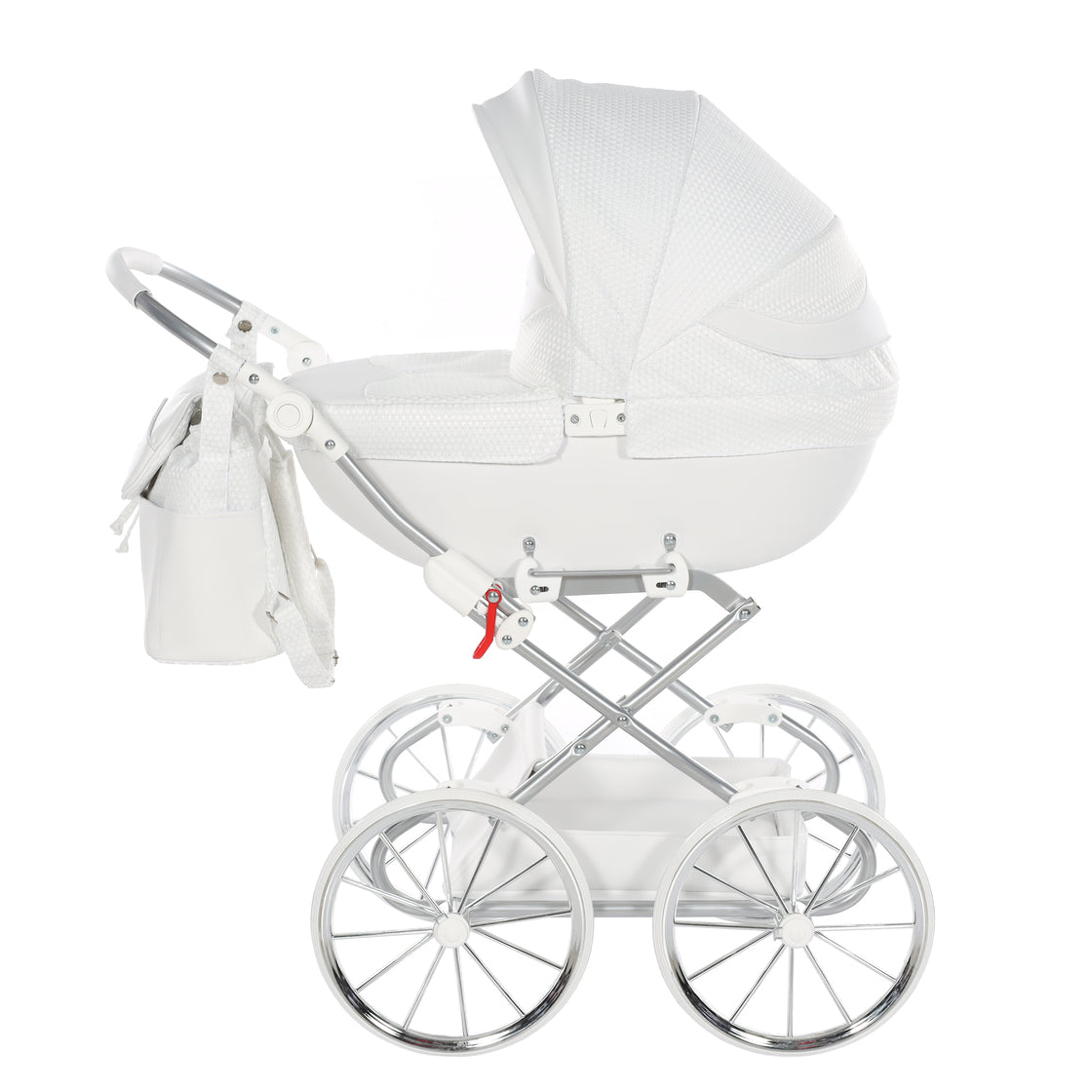 Junama - Carrinho de Bonecas com Malinha - Dolce - White Silver