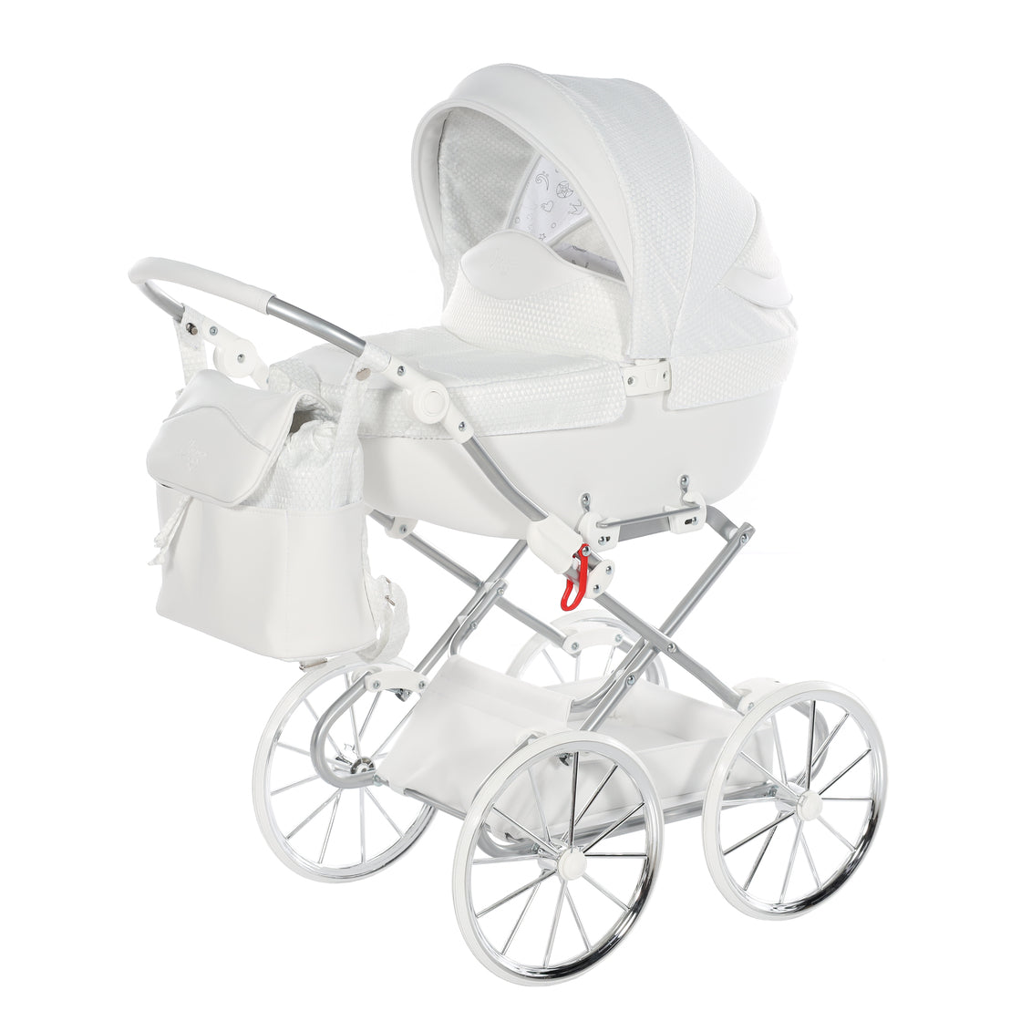 Junama - Carrinho de Bonecas com Malinha - Dolce - White Silver