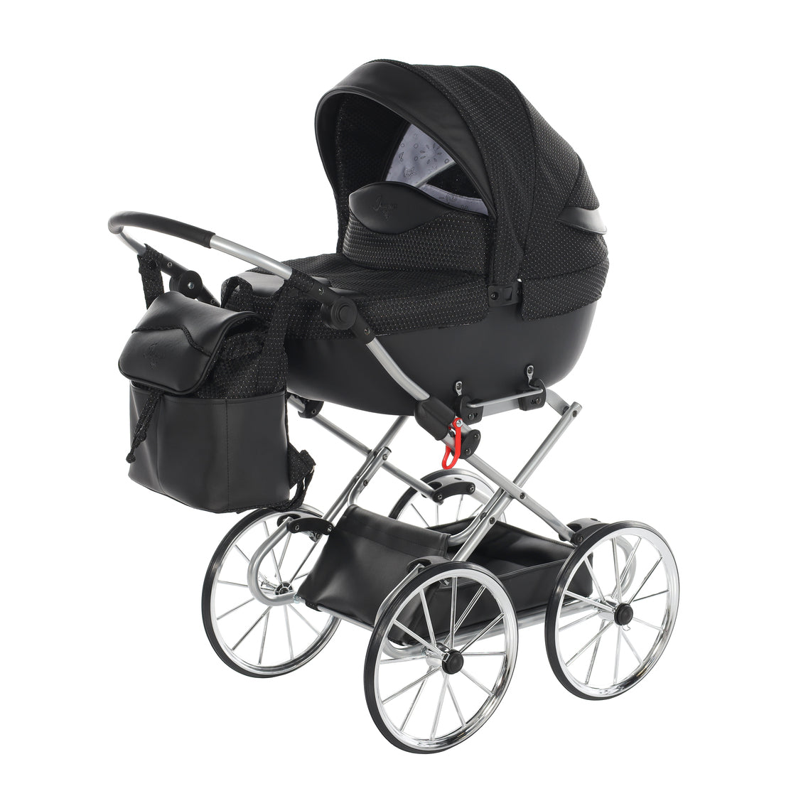 Junama - Carrinho de Bonecas com Malinha  - Dolce - Black Silver