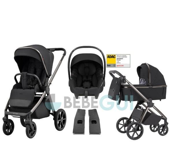 Carrello - OMEGA 6530 - Absolute Black + Avionaut - COSMO - Black + Adaptadores - Bebegui - Cadeiras Auto e Carrinhos