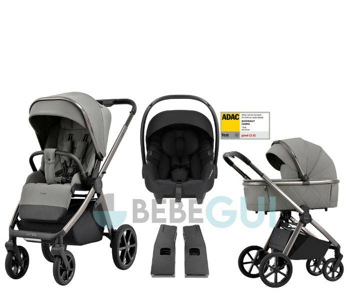 Carrello - OMEGA 6530 - Superb Grey + Avionaut - COSMO - Black + Adaptadores - Bebegui - Cadeiras Auto e Carrinhos