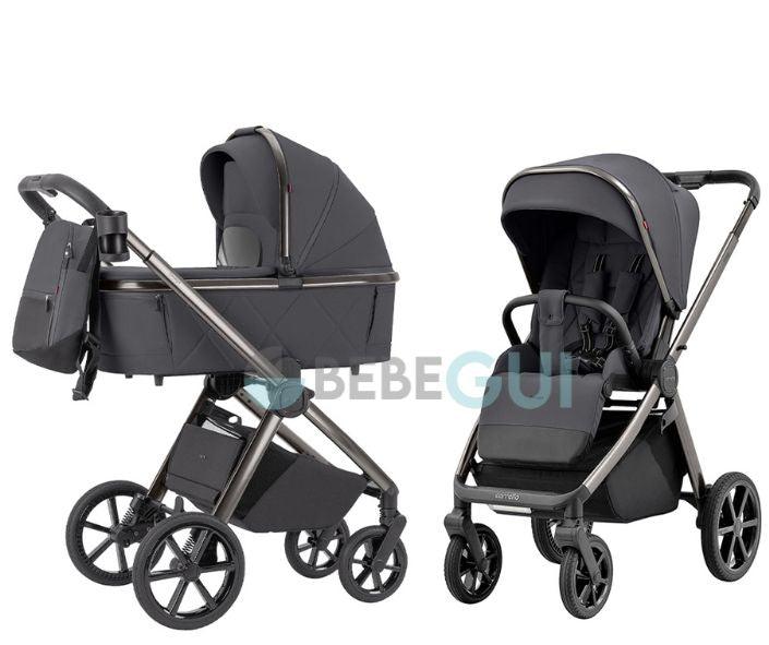 Carrello - OMEGA 6530/1 - Excelente Grey + Avionaut - COSMO - Black + Adaptadores - Bebegui - Cadeiras Auto e Carrinhos